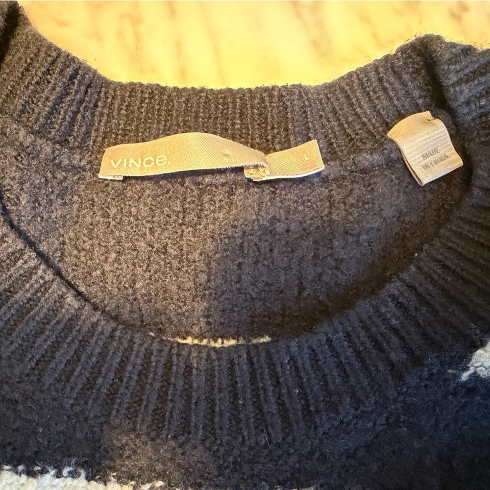 Vince Wool Blend Sweater in Coastal Blue - Picture 4 of 7